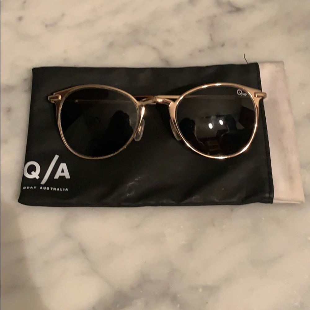 Quay Australia Gold Metal Frame Women’s Sunglasses